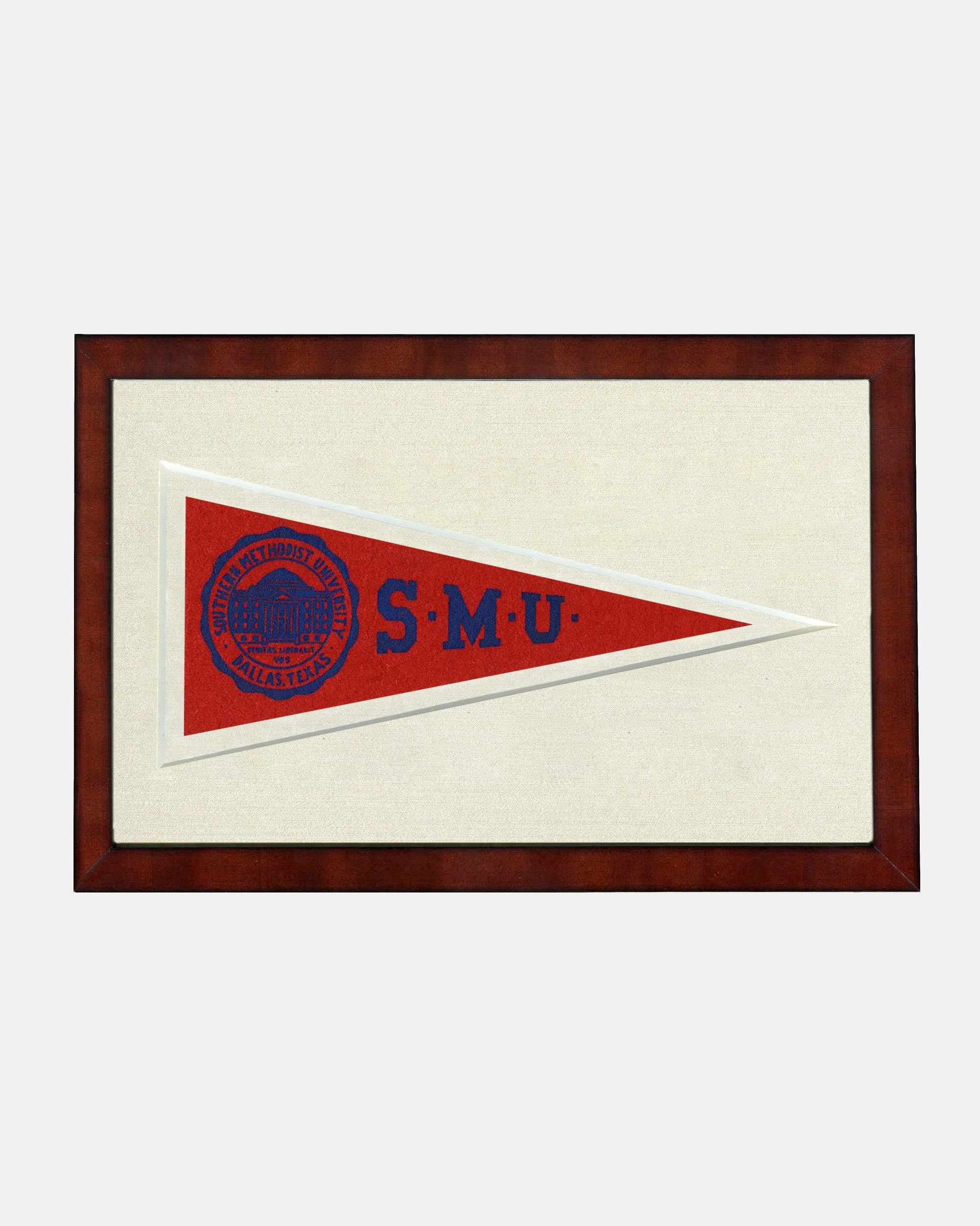 Southern Methodist University Framed Vintage Pennant
