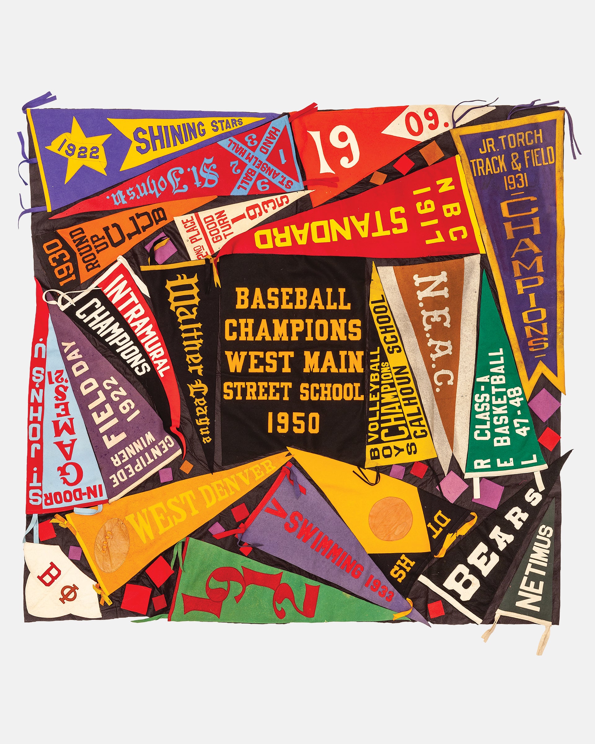 Vintage Pennant Quilt - Sports #4
