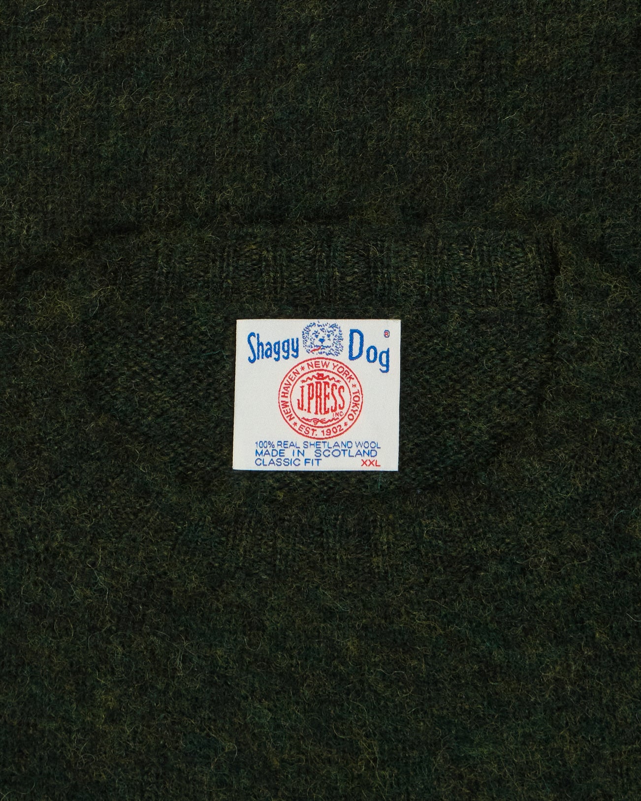 Made-in-Scotland Dark Green Marl Shaggy Dog Sweater - Classic Fit