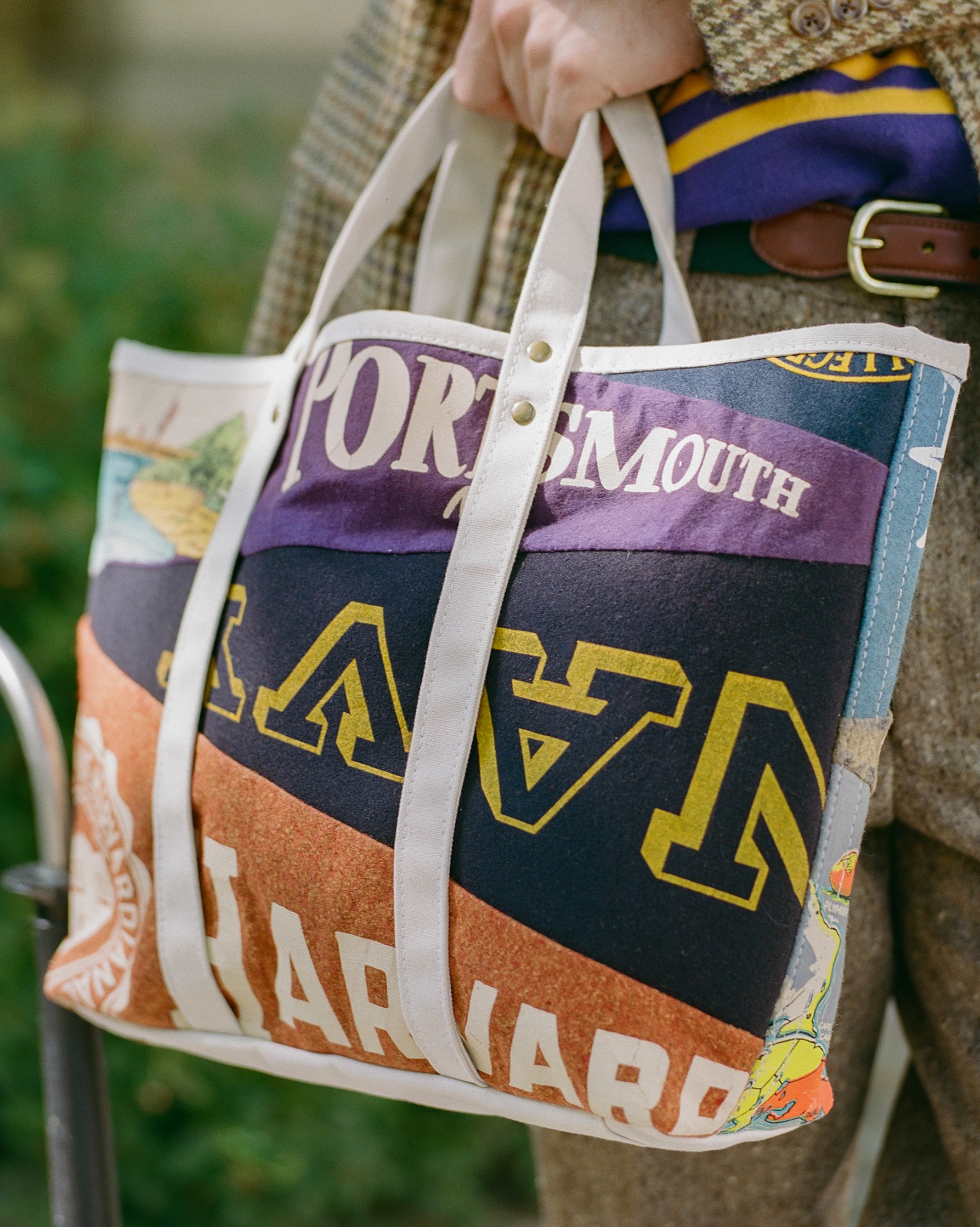 Made-in-USA Handmade Vintage Pennant Tote