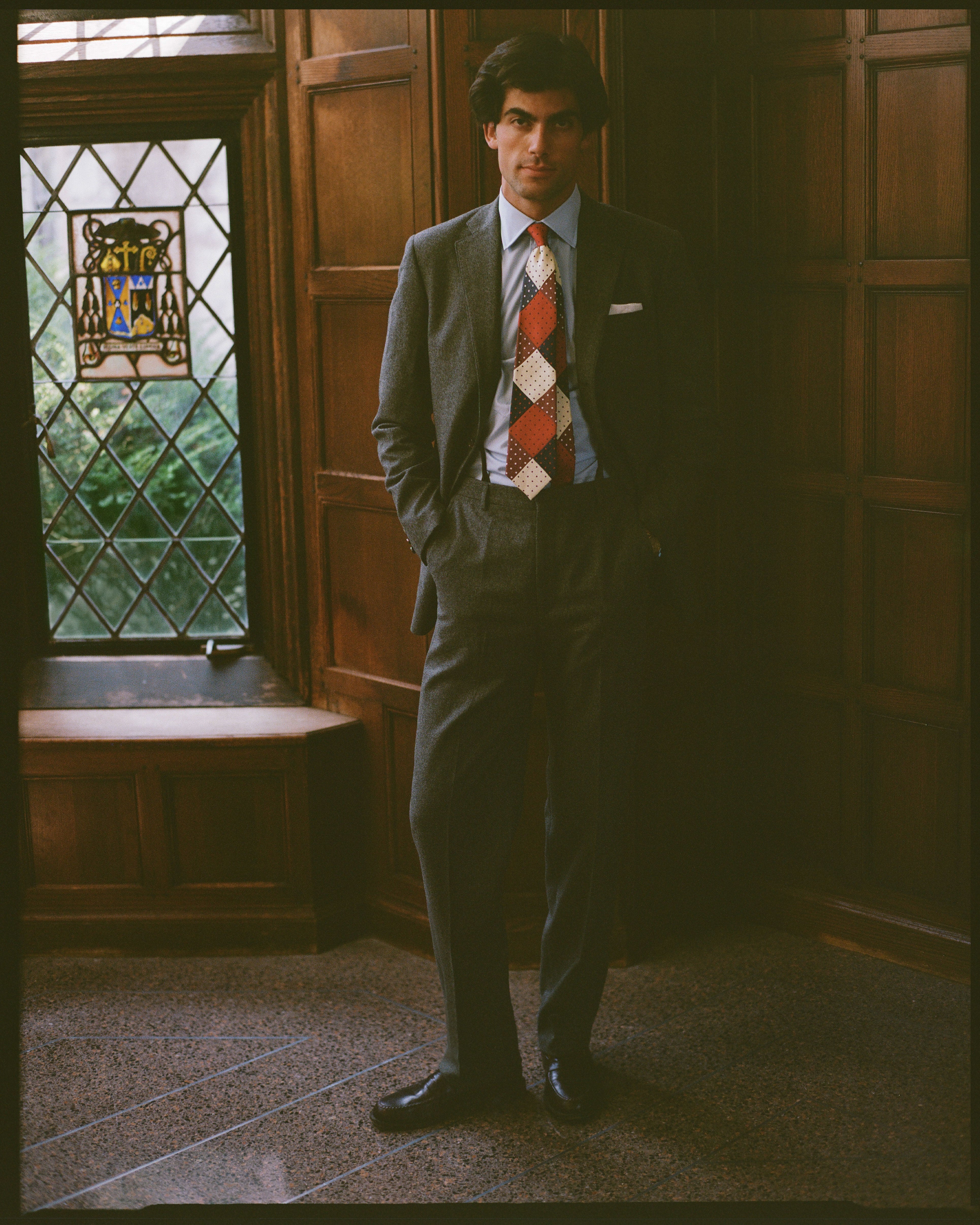 Made-in-USA Patchwork Polka Dot Tie