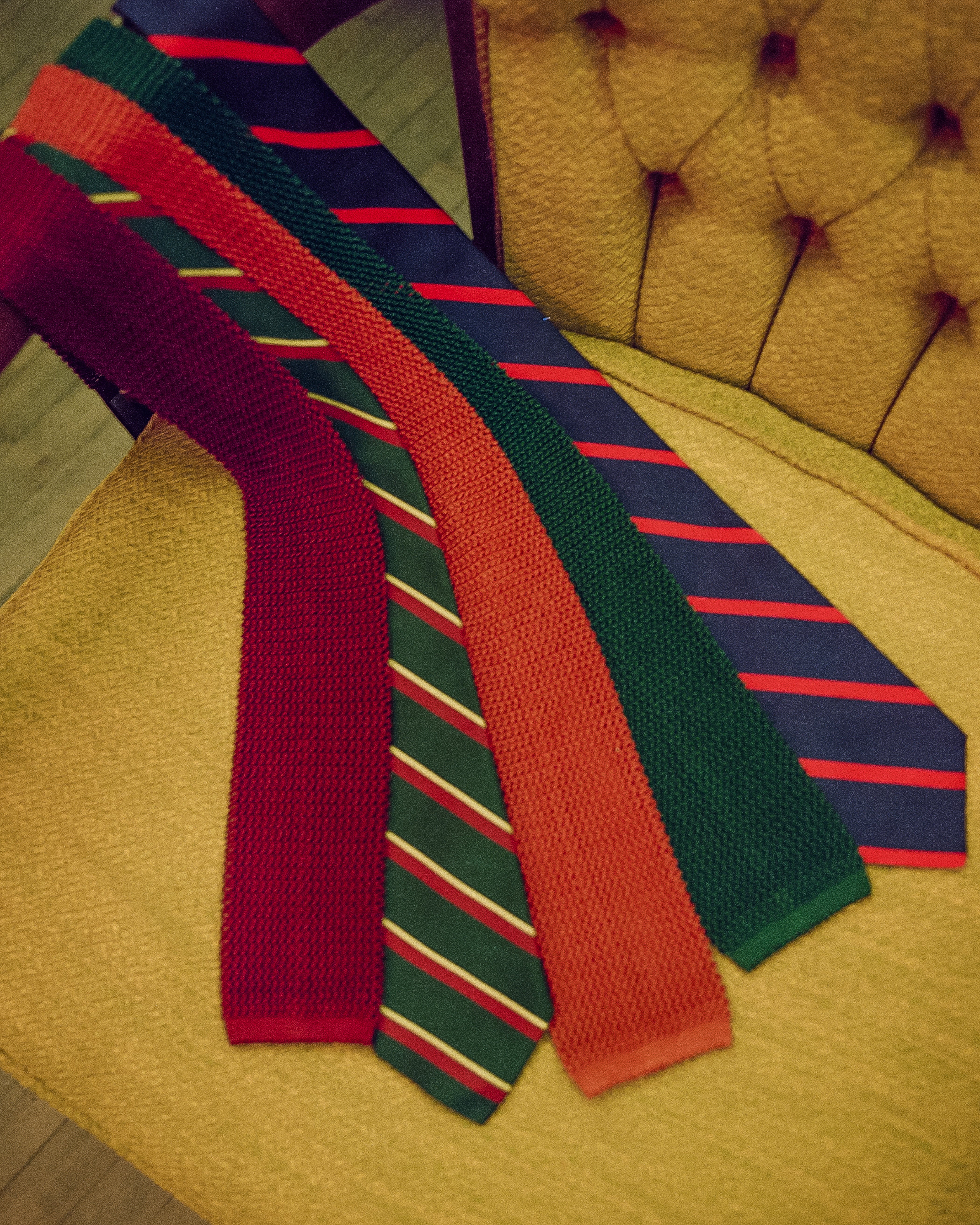 Made-in-Japan Green Regimental Silk Tie