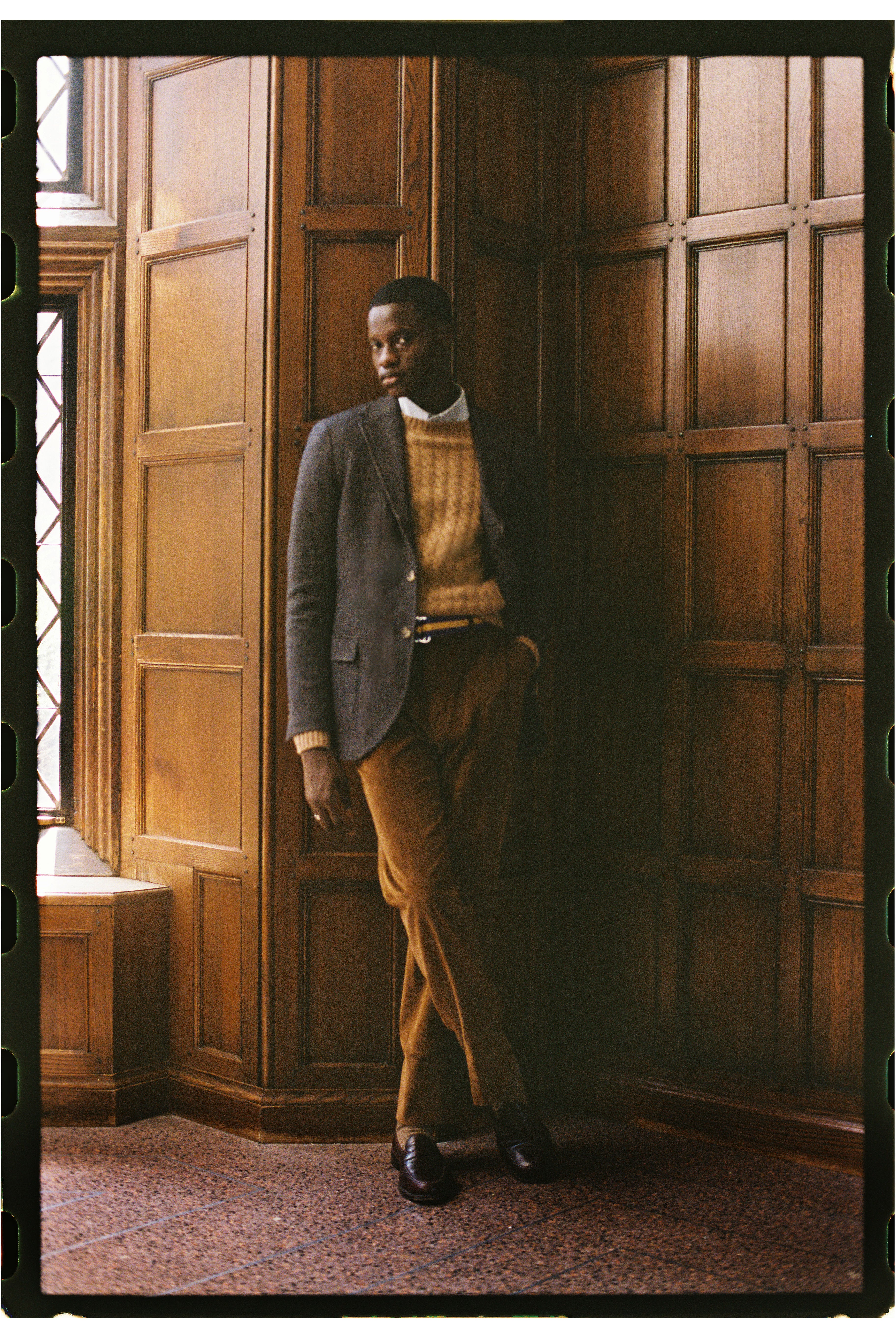 Brown Herringbone Knit Sport Coat