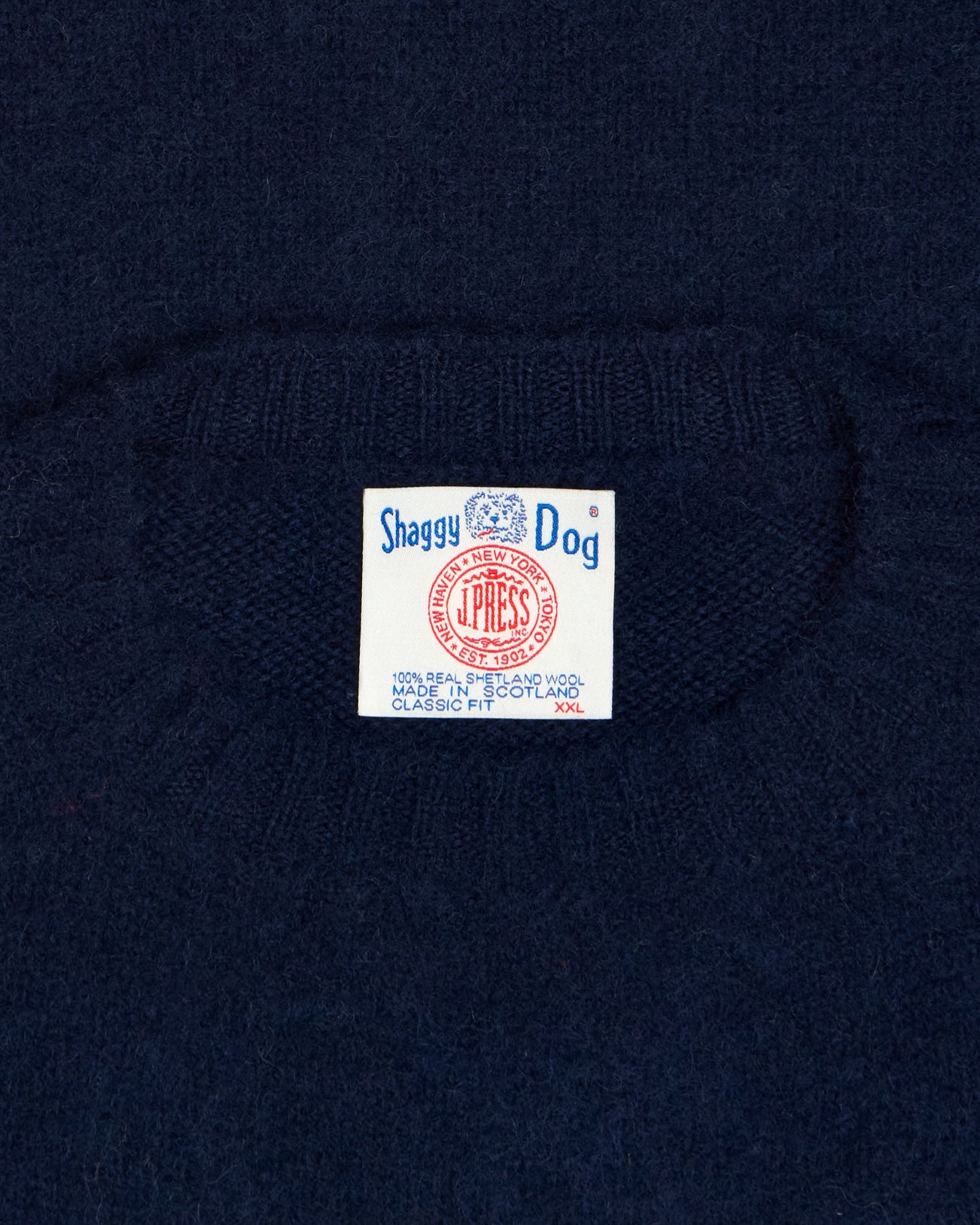 Made-in-Scotland Navy Shaggy Dog Sweater - Classic Fit
