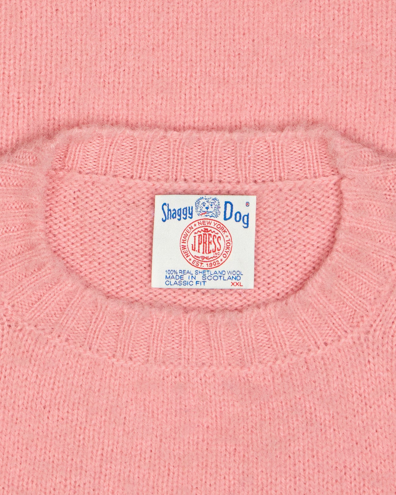 Made-in-Scotland Pink Shaggy Dog Sweater - Classic Fit