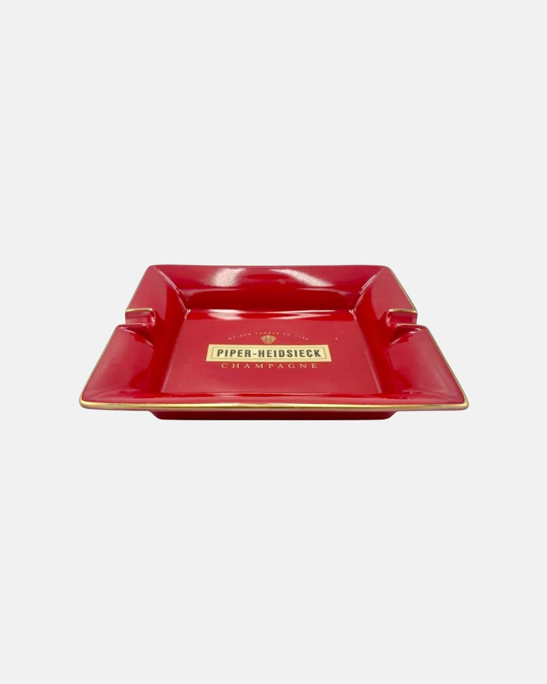 Vintage Piper-Heidsieck Champagne Red Porcelain Ashtray Catchall Dish