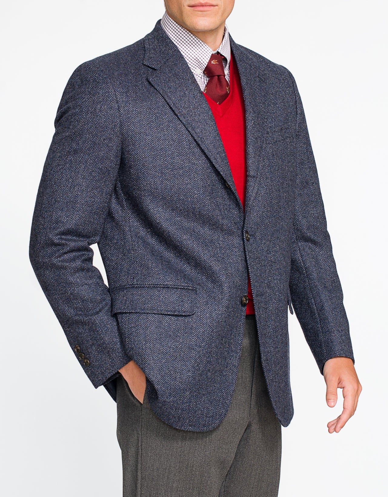 Blue herringbone 2024 sport coat