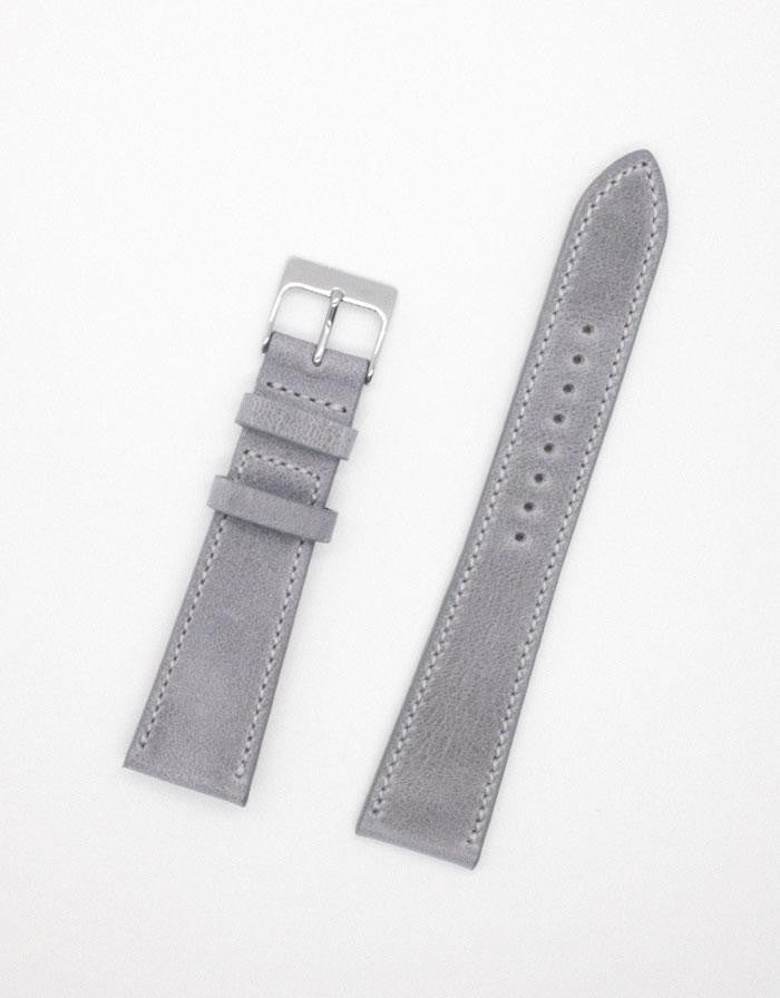 Monochrome - Smooth Calfskin Watch Strap - Cognac (White Stitch