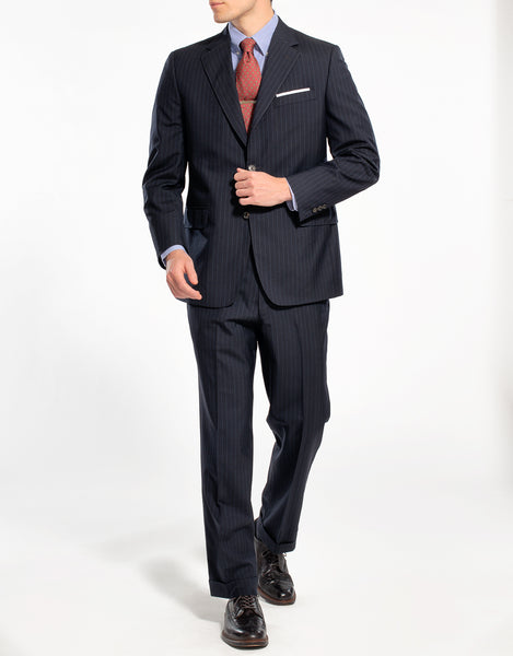 Navy Chalk Stripe Suit | Men's Dress Suits - Men's Formal Wear