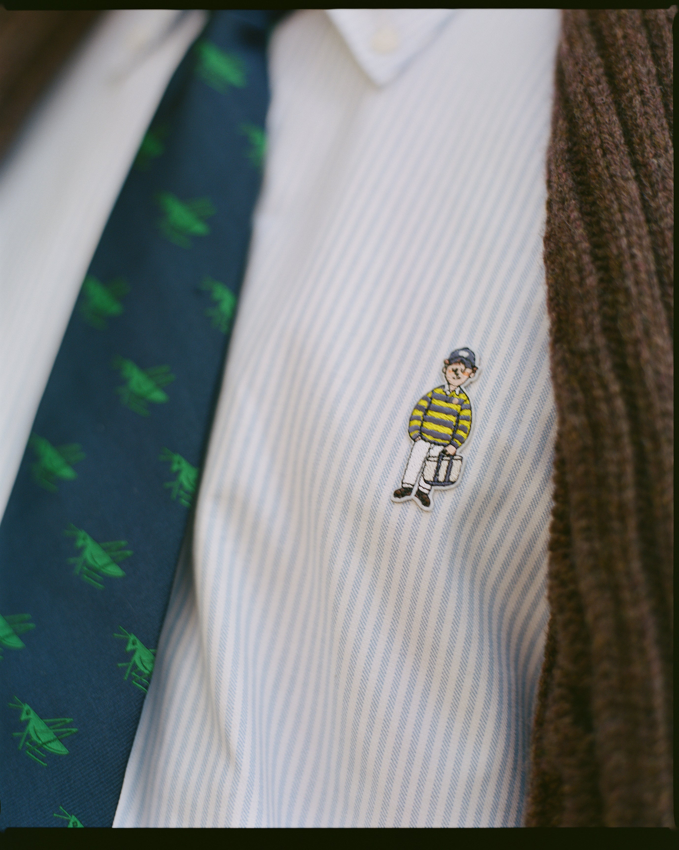 Made-in-USA "Ivy Guy" Blue Striped Oxford Cloth Sport Shirt - Classic Fit