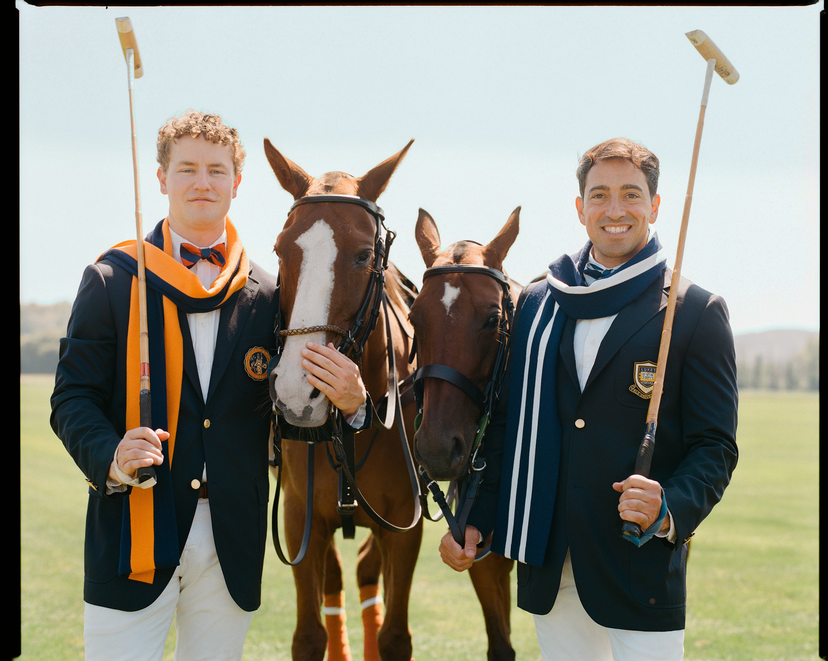 美品 英国製 J.PRESS ブラウン大学 カレッジスカーフ スクールマフラー Schoolboy Muffler - Blue/White | Men's Winter Muffler - J. Press