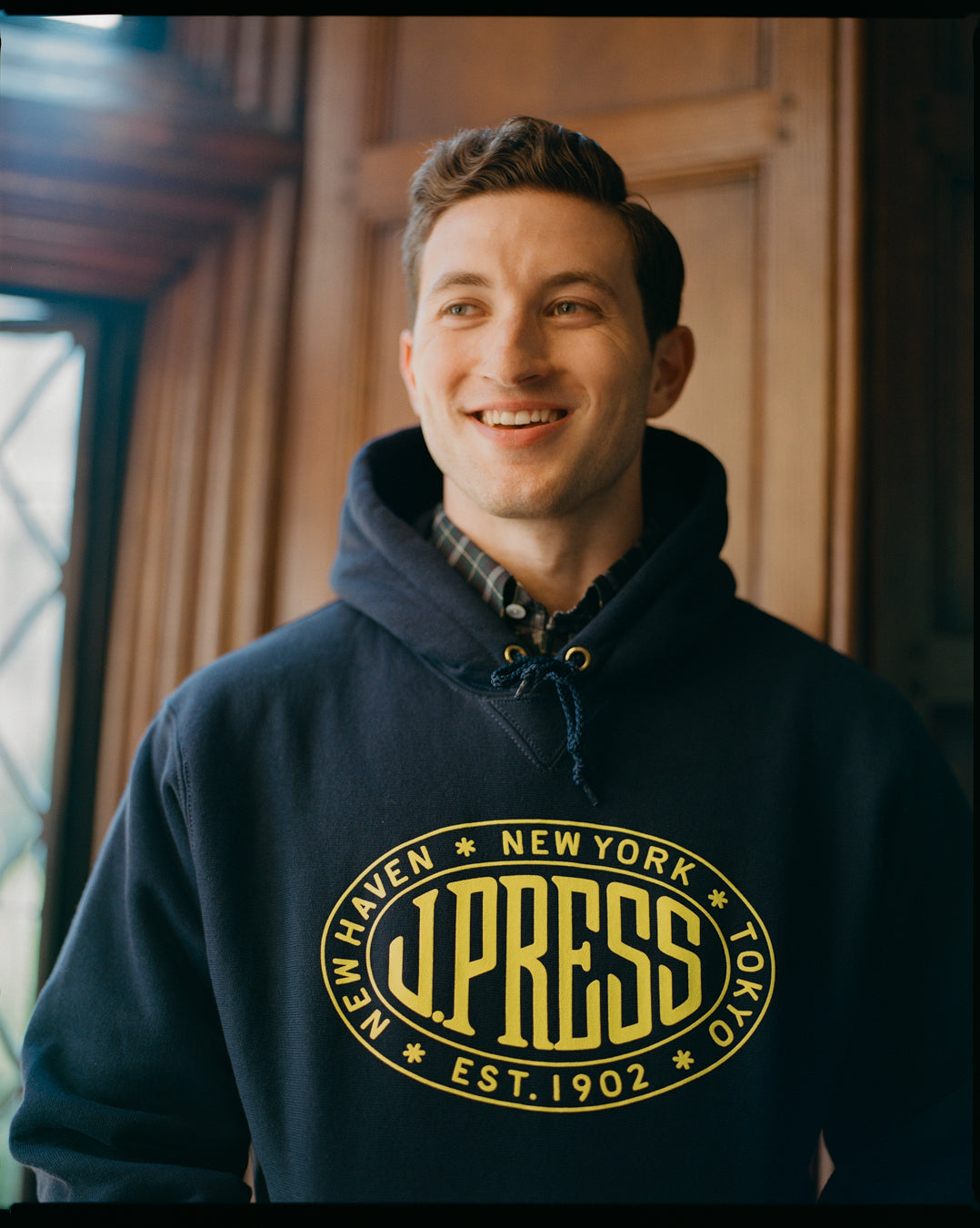 Made in USA J. Press Vintage Seal Logo Hoodie