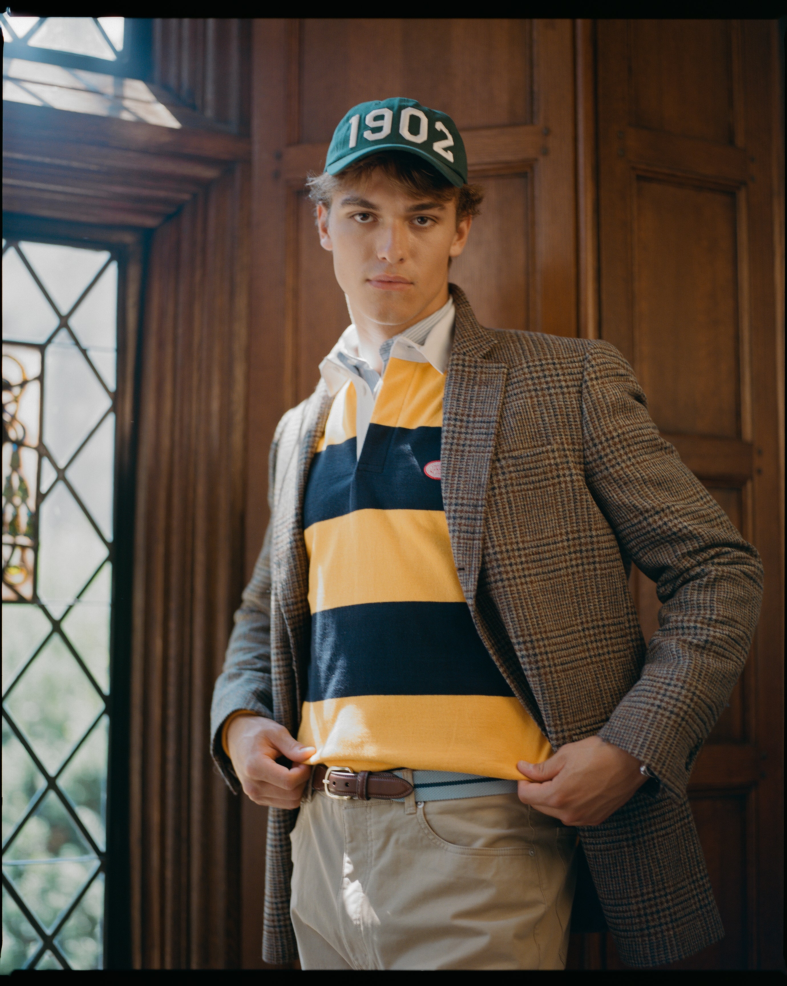 Made-in-USA Yellow Guard Stripe J. Press Seal Cotton Rugby