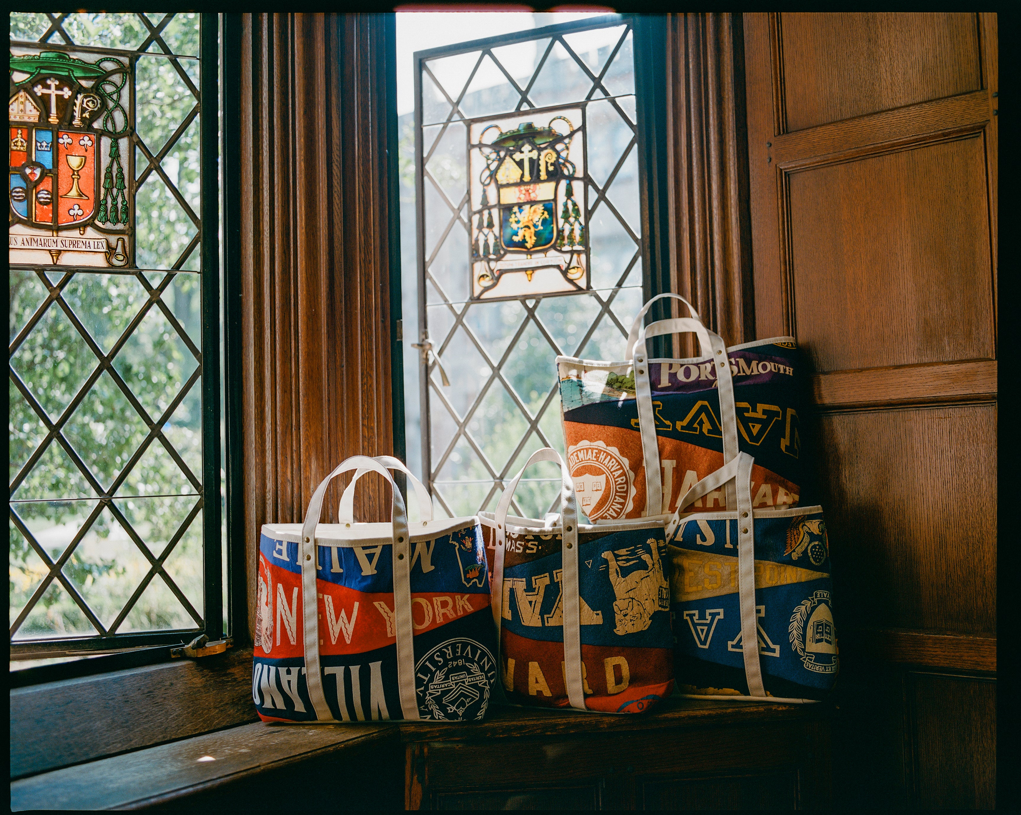 Made-in-USA Handmade Vintage Pennant Tote