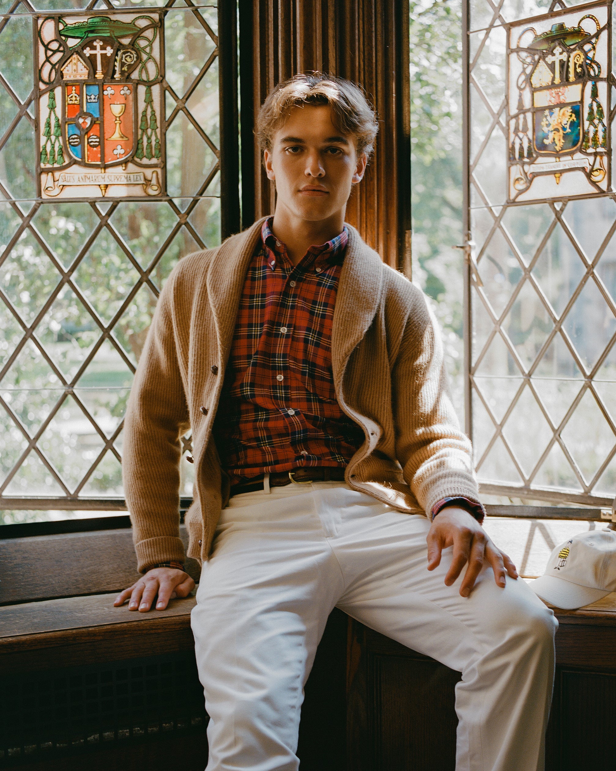 Made-in-Scotland Shawl Collar Camelhair Cardigan