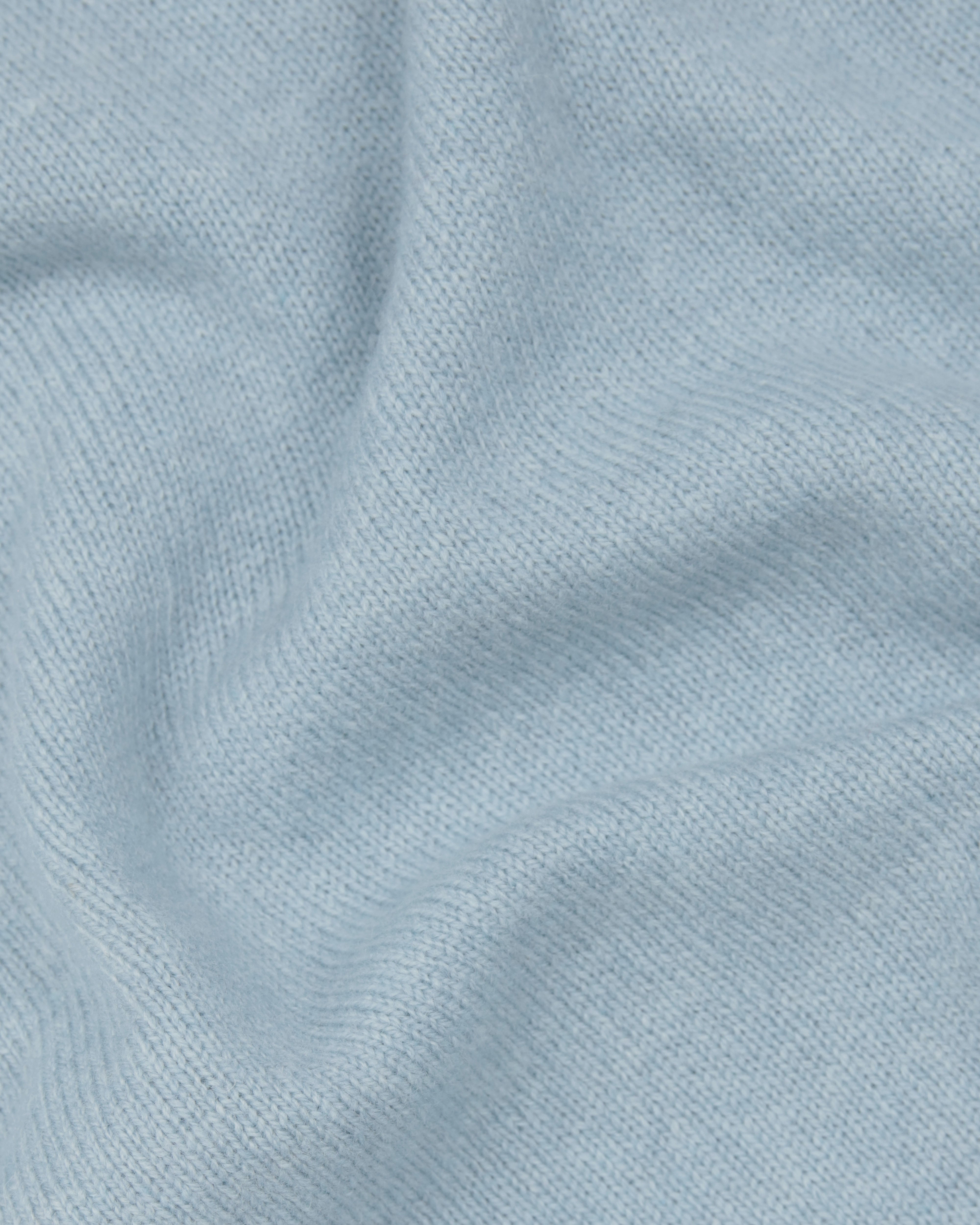 Light Blue Lambswool V-neck Sweater