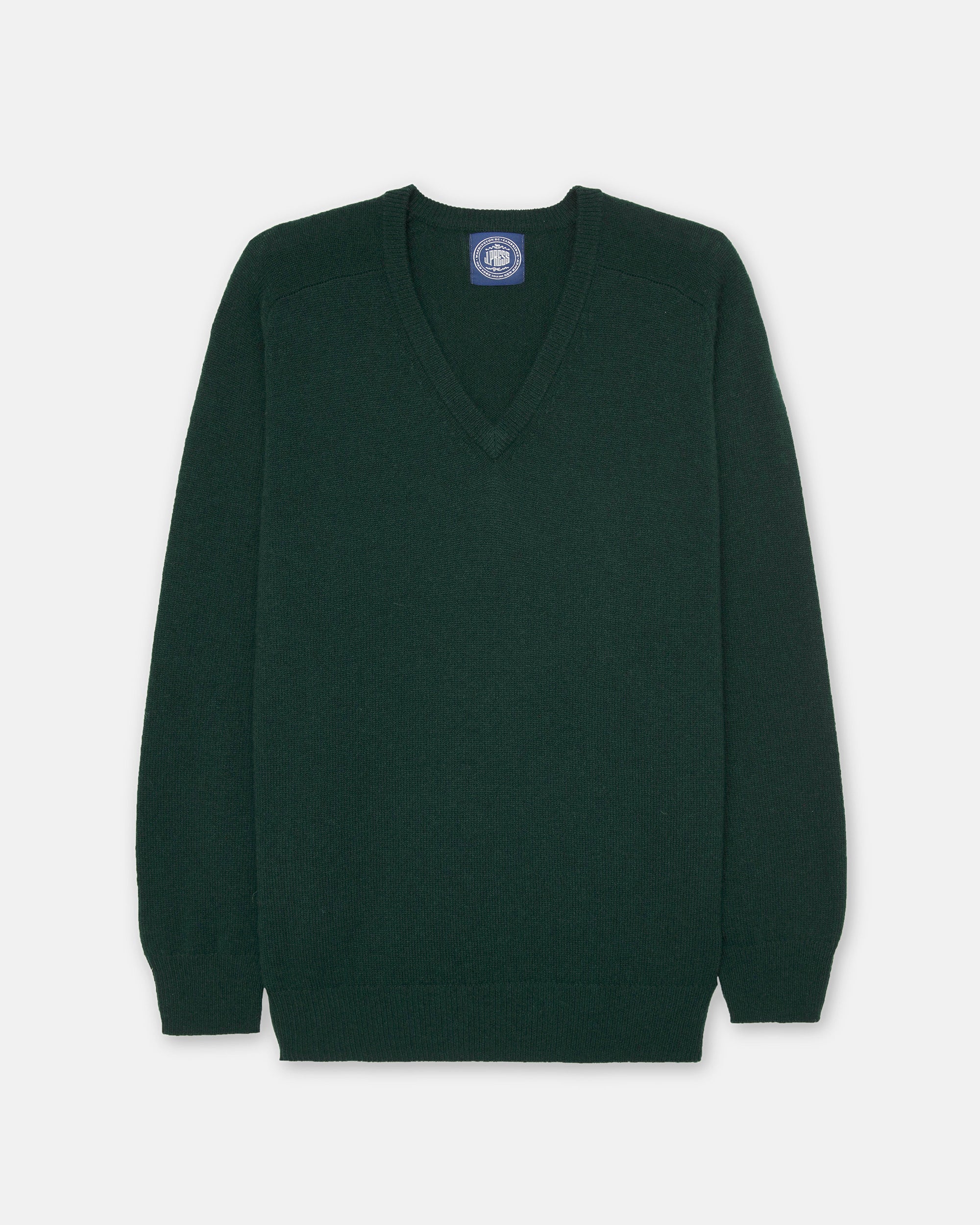 Tartan Green Lambswool V-neck Sweater