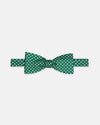 Made-in-England Green Printed Foulard Silk Bow Tie