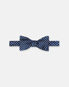 Made-in-England Navy Printed Foulard Silk Bow Tie