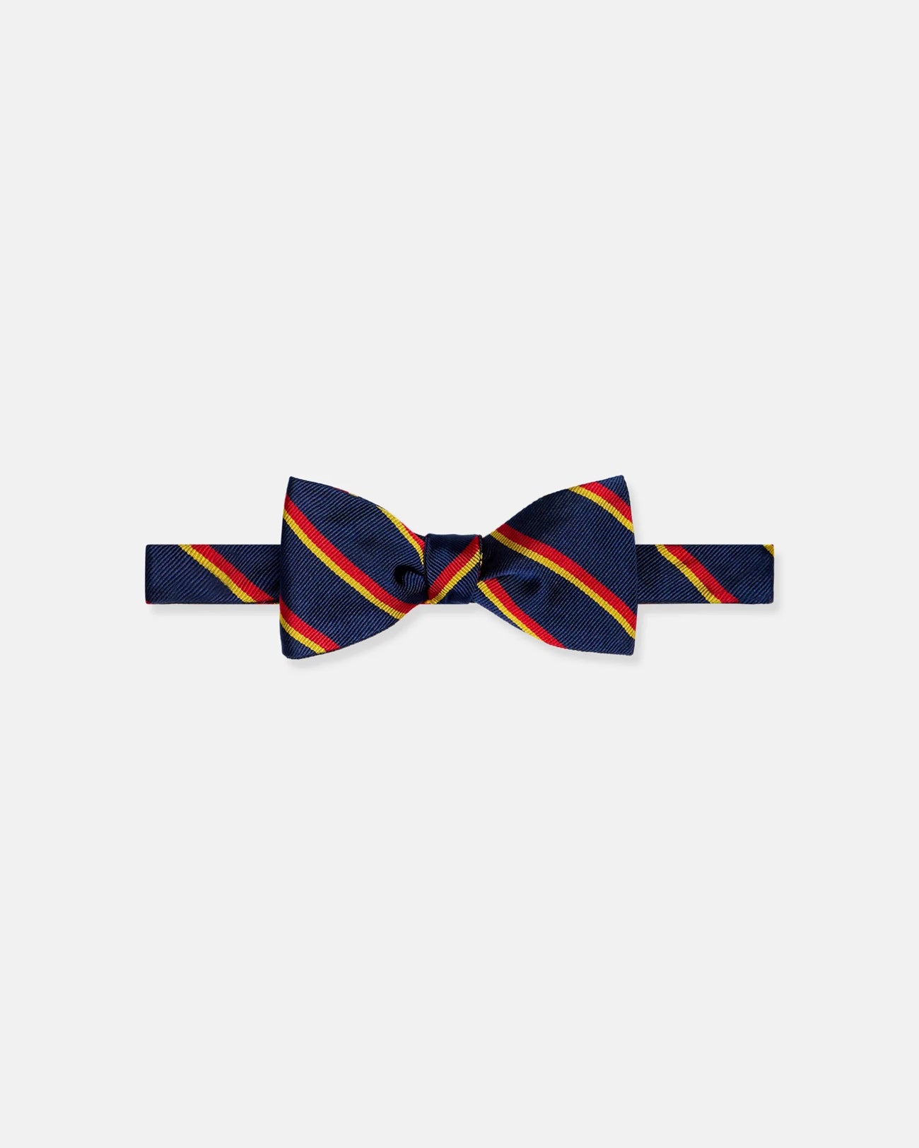 Made-in-England Navy, Red & Yellow Regimental Silk Repp Bow Tie