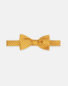 Made-in-England Gold Printed Foulard Silk Bow Tie