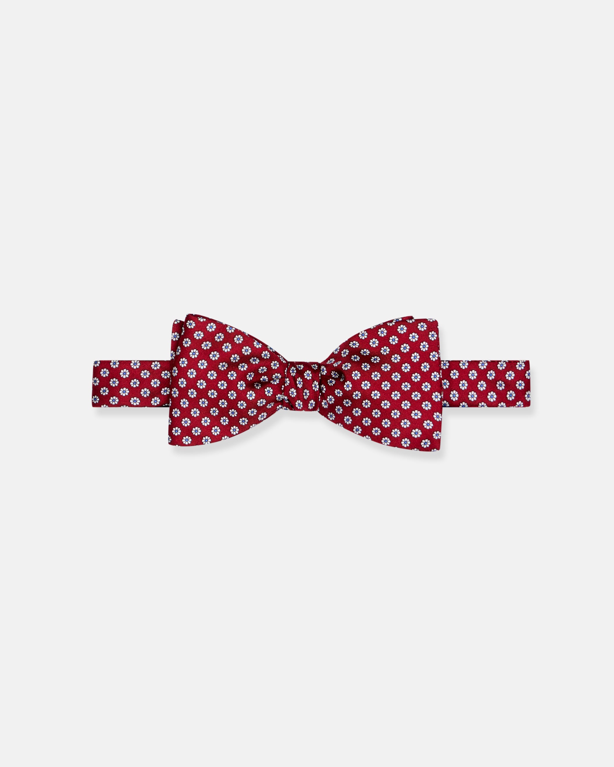 Made-in-England Red Printed Foulard Silk Bow Tie