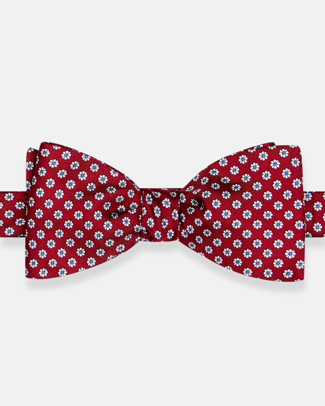 Made-in-England Red Printed Foulard Silk Bow Tie