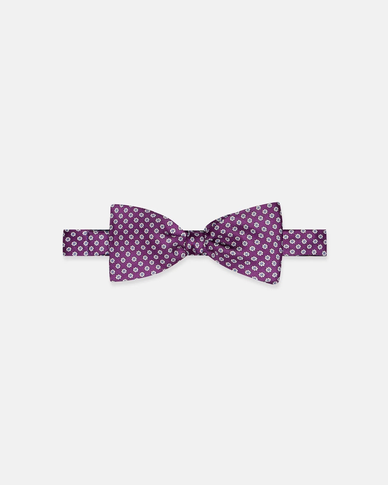 Made-in-England Purple Printed Foulard Silk Bow Tie