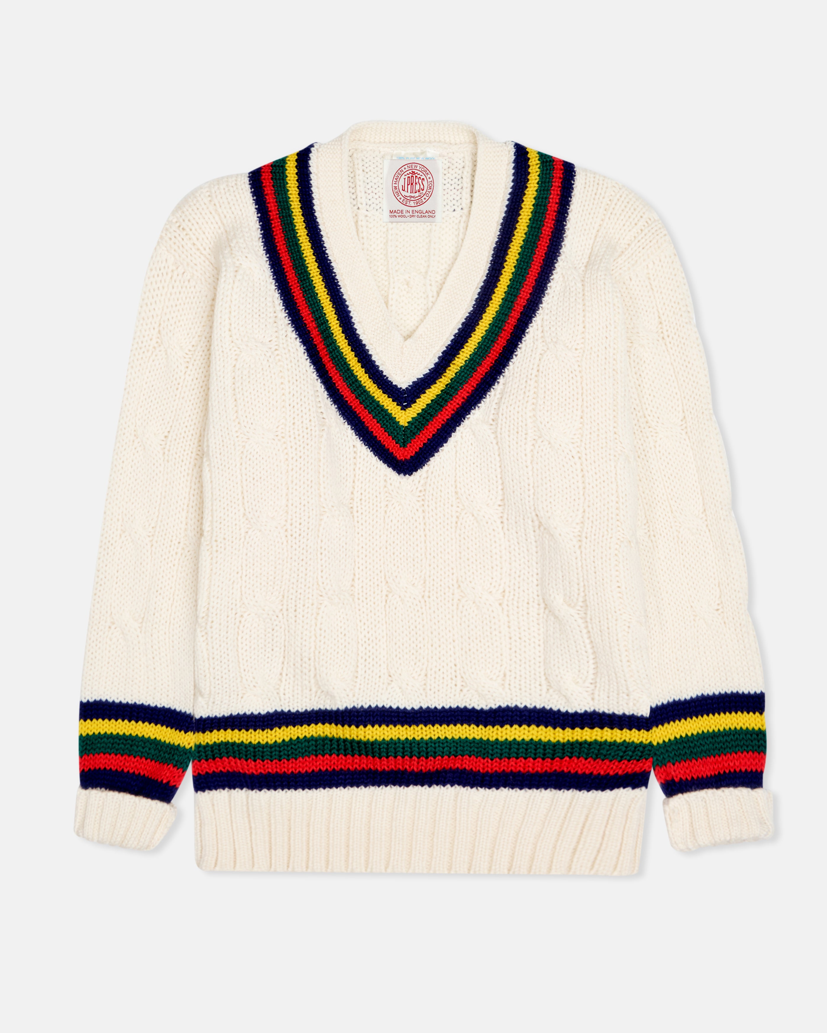 Made-in-England Cableknit Cricket Sweater