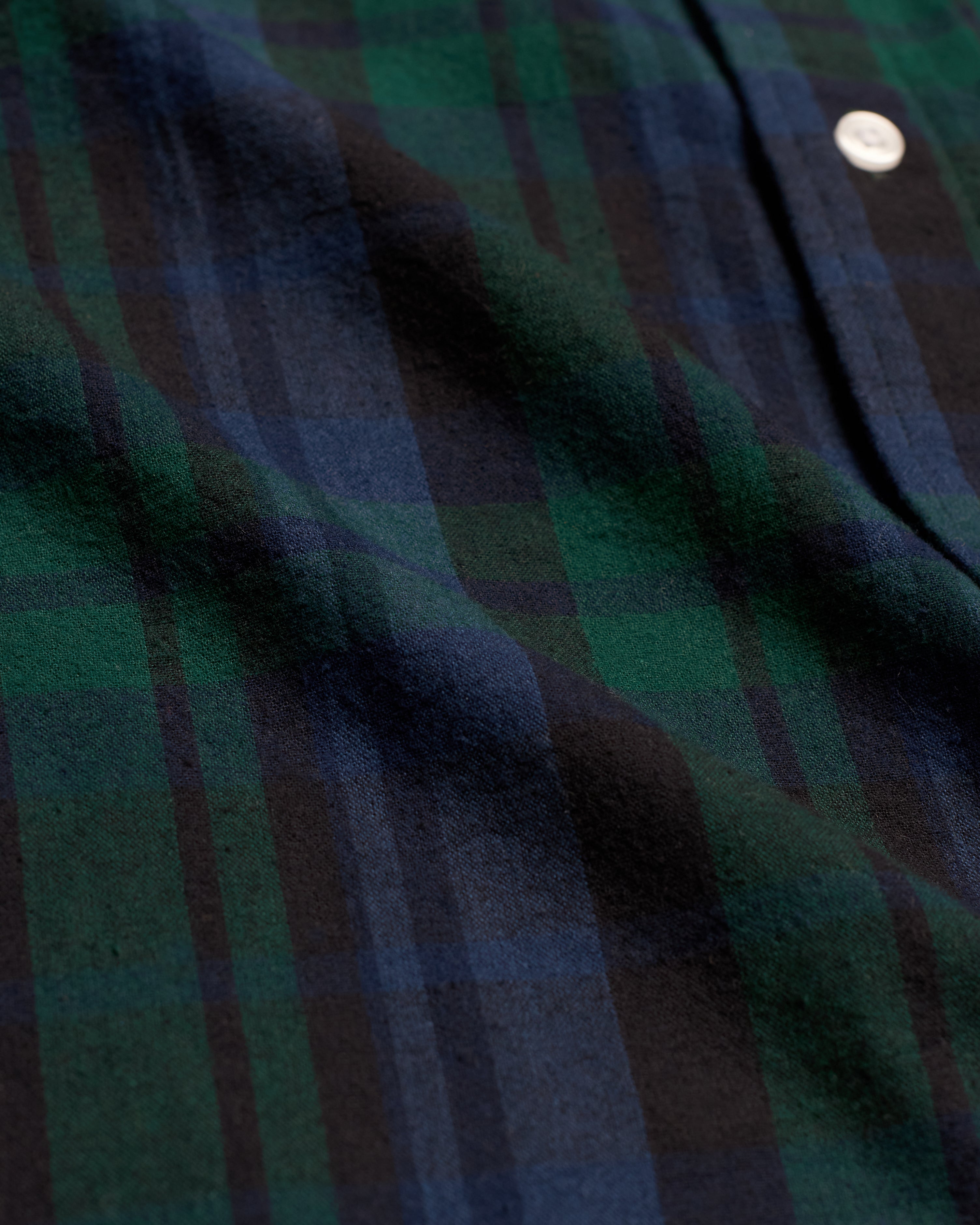 Blackwatch Tartan Cotton Flannel Sport Shirt - Trim Fit