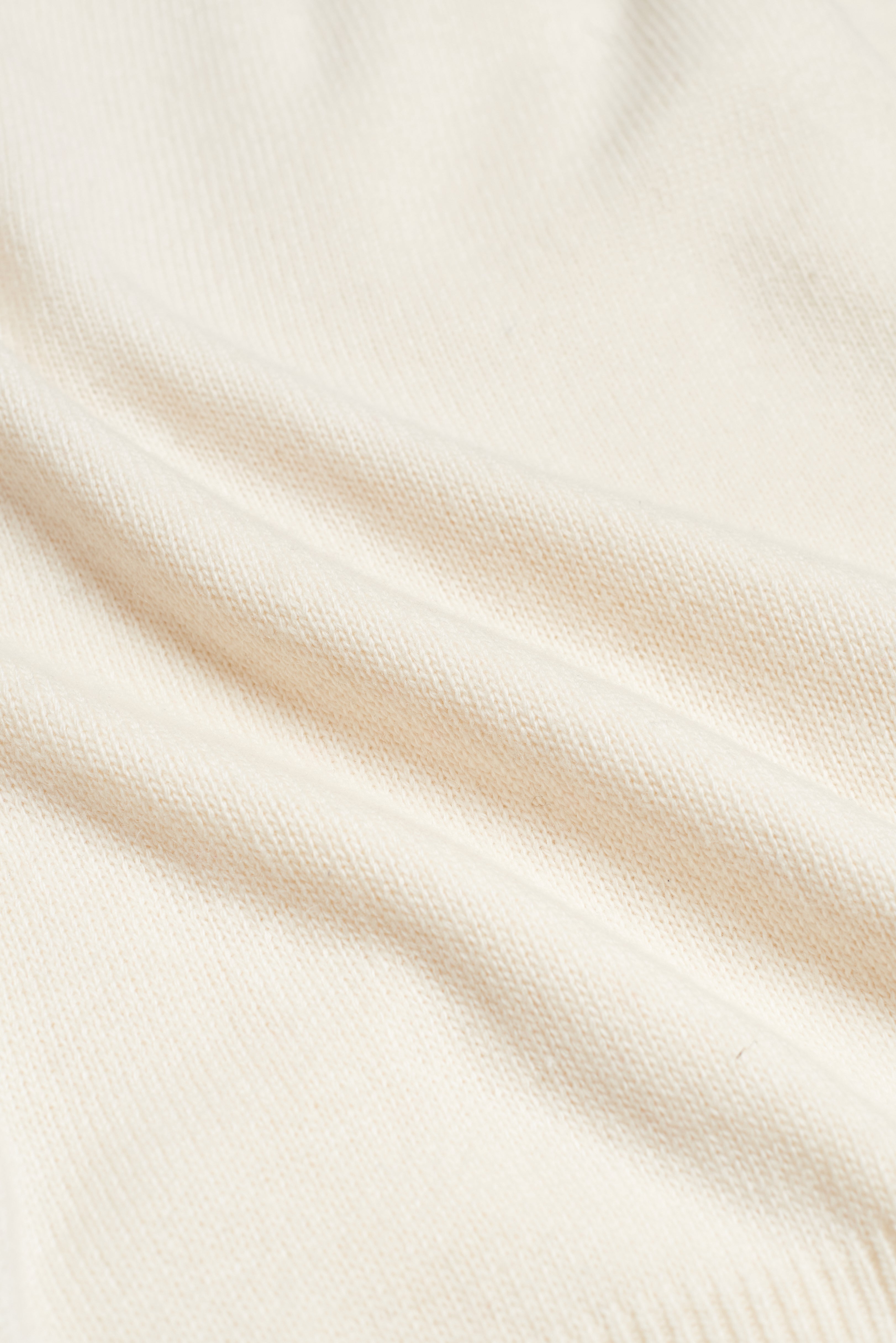 White Wool Crewneck Sweater - Trim Fit