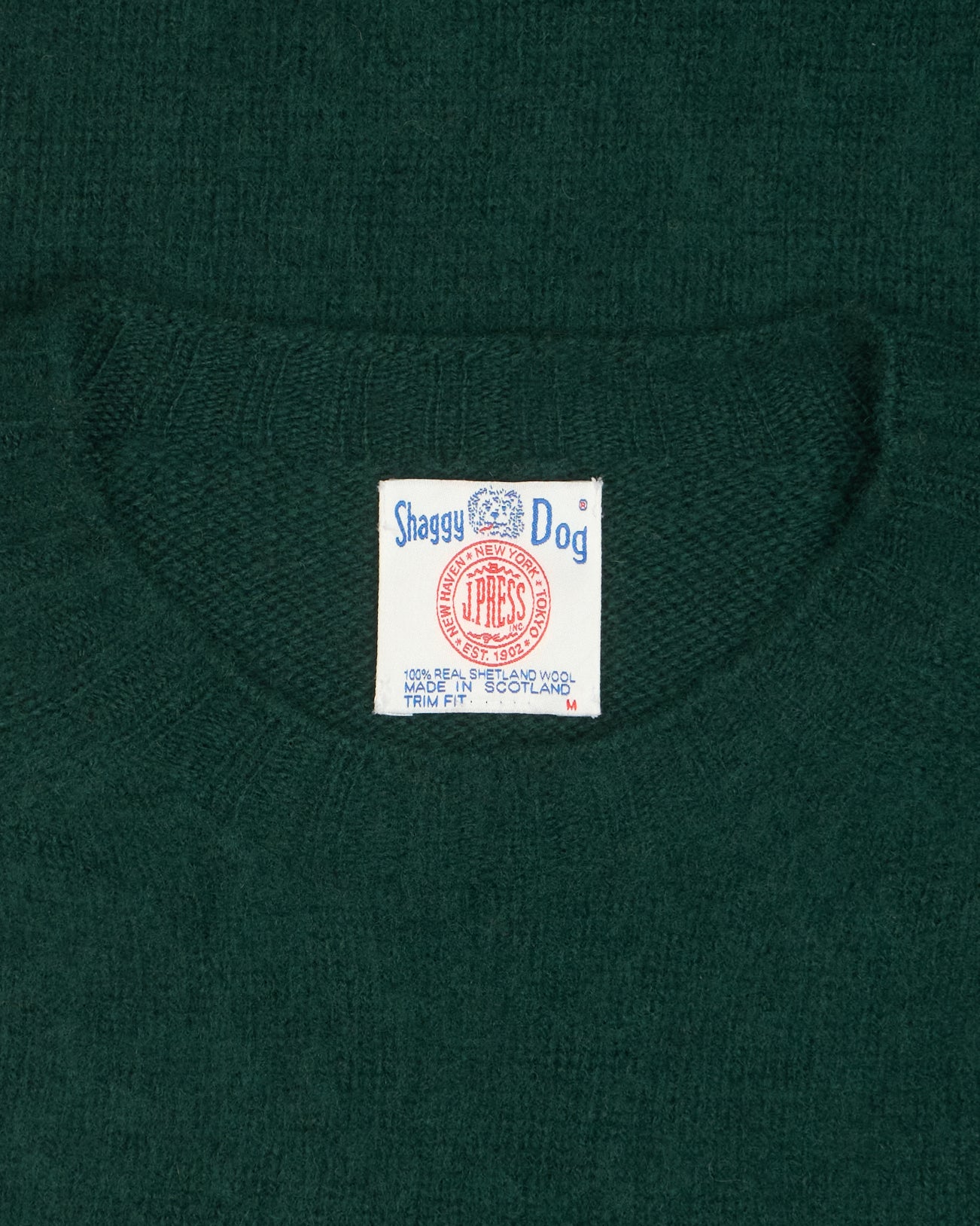 Made-in-Scotland Forest Green Shaggy Dog Icon Sweater  - Trim Fit