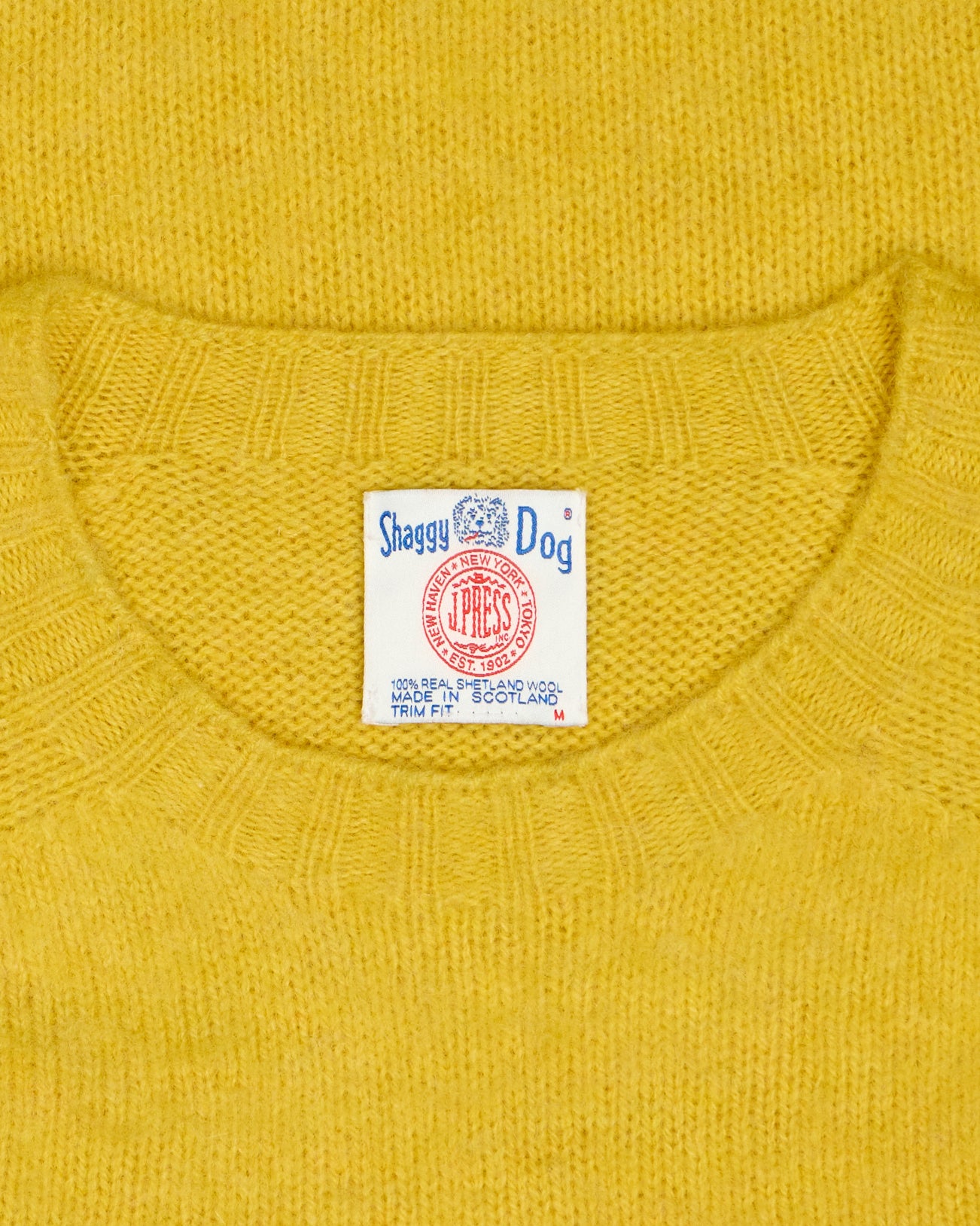 Made-in-Scotland Yellow Shaggy Dog Icon Sweater  - Trim Fit