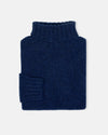 Made-in-Scotland Navy Lambswool Turtleneck Sweater