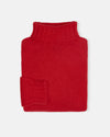 Made-in-Scotland Red Lambswool Turtleneck Sweater