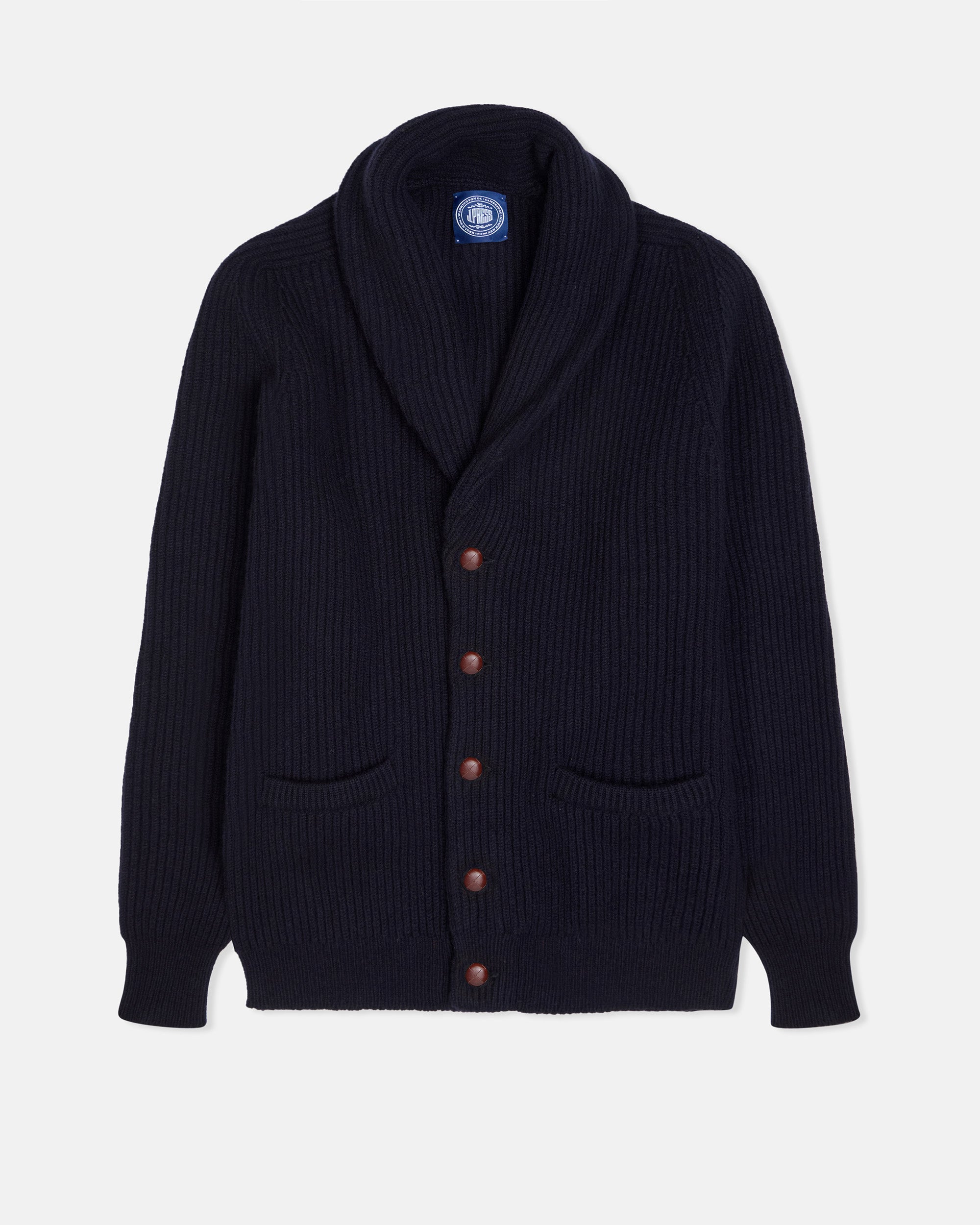 Navy Cashmere Shawl Collar Cardigan | Men's Cashmere Cardigan