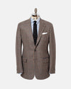 Made-in-Canada Tan & Navy Check Pure Cashmere Sport Coat