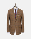 Made-in-USA Tan & Olive Houndstooth Donegal Mist Tweed Sport Coat