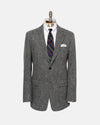 Made-in-USA Black & White Herringbone Harris Tweed Sport Coat