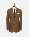 Made-in-USA Brown Prince of Wales Cheviot Tweed Sport Coat