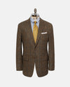 Made-in-USA Tan Herringbone Cheviot Tweed Sport Coat