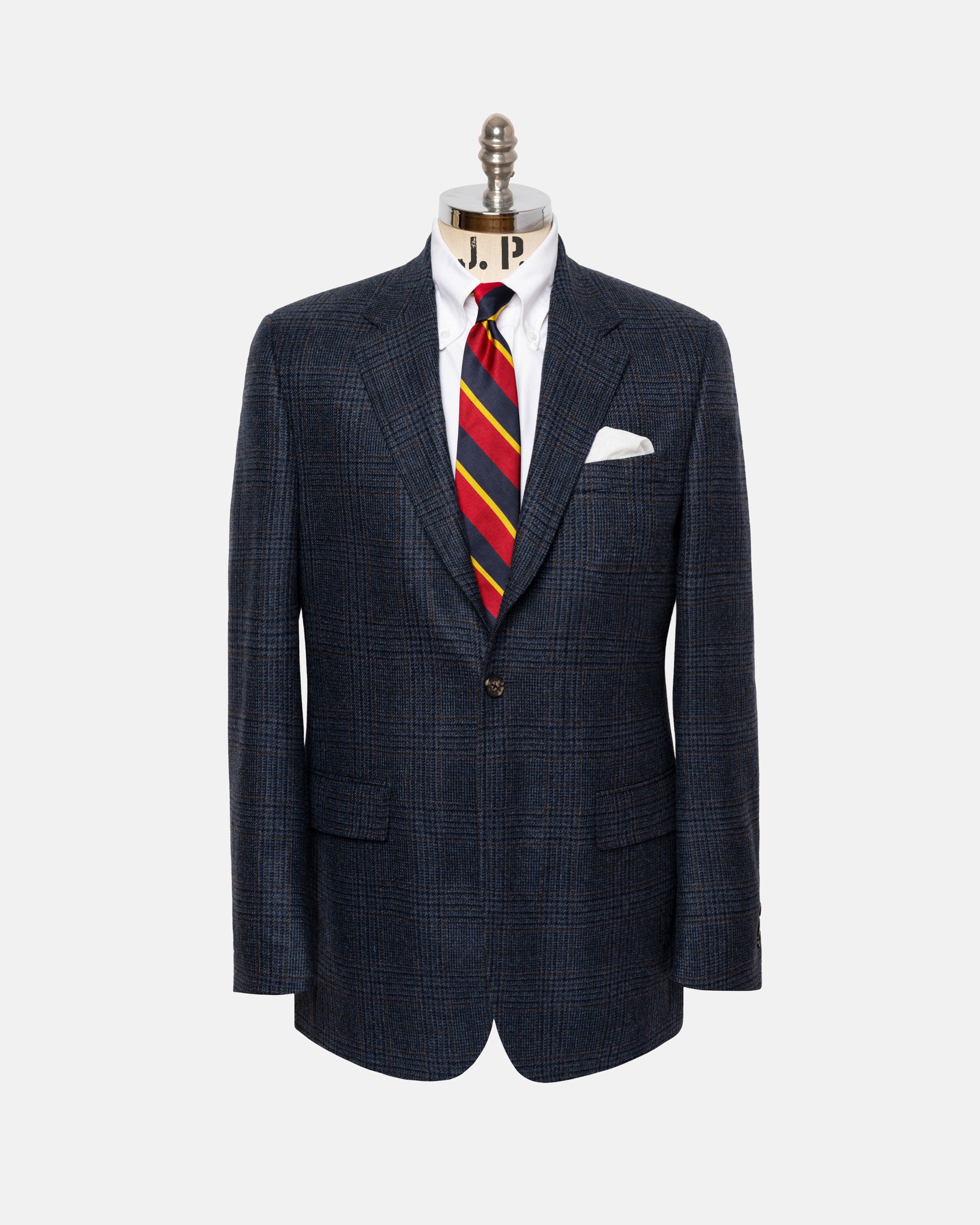 Made-in-Canada Blue Plaid Pure Cashmere Sport Coat