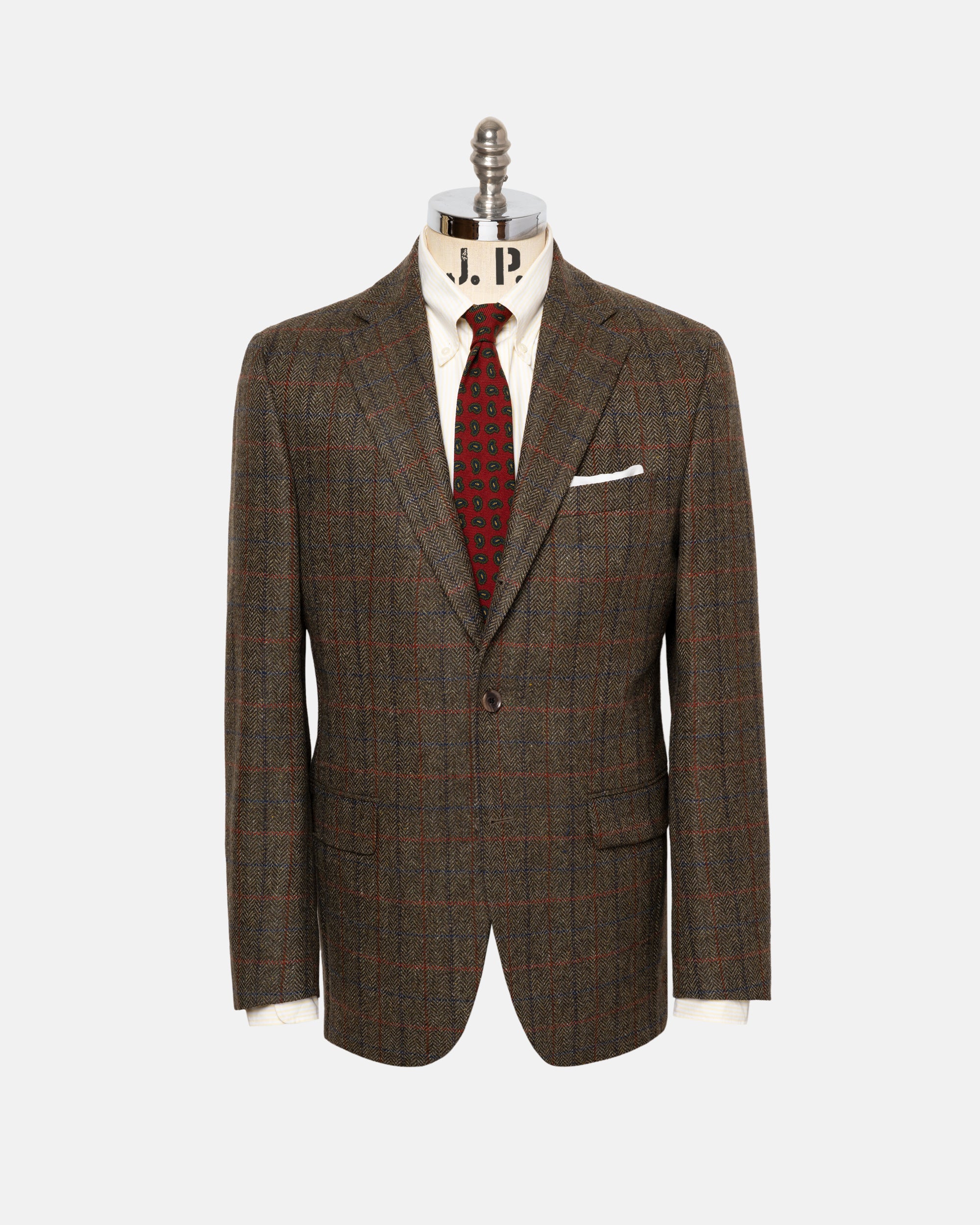 Made-in-Canada Olive Herringbone Wool/Cashmere Sport Coat