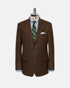 Made-in-Canada Windowpane Olive Brown & Rust Pure Cashmere Sport Coat