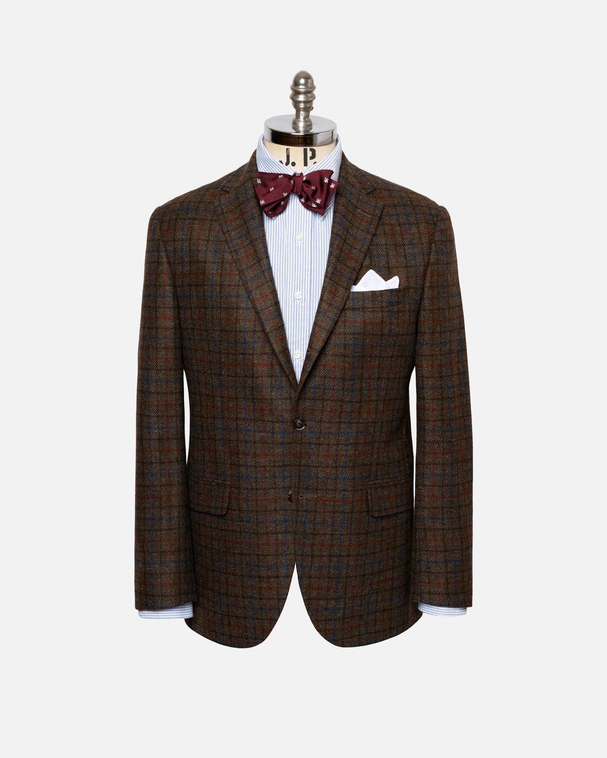 Made-in-Canada Olive Brown Tattersall Wool/Cashmere Sport Coat