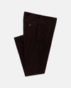 Solid Brown Wide Wale Corduroy Trouser - Trim Fit