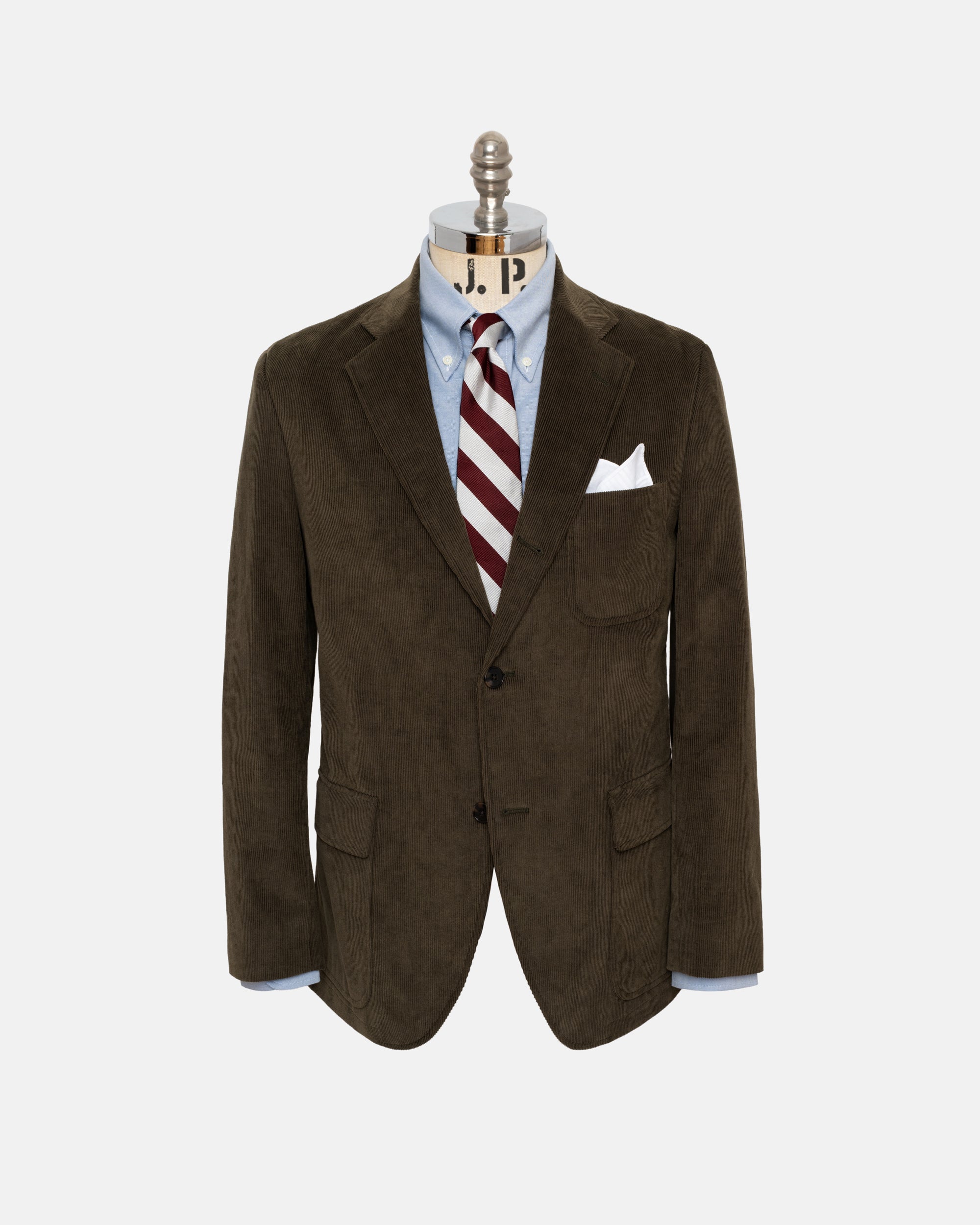 Olive Narrow Wale Corduroy Sport Coat - Trim Fit