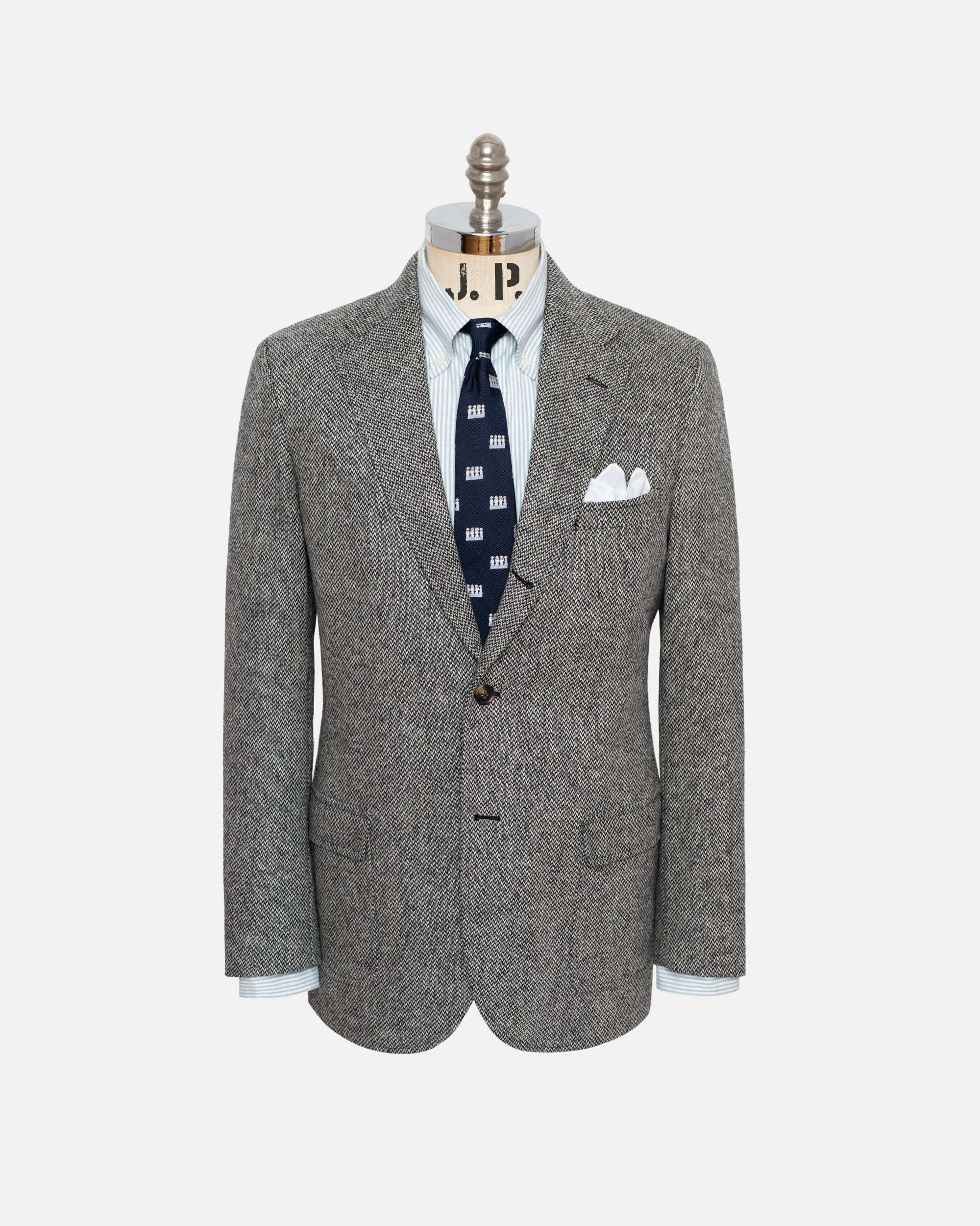 Black & White Crows Foot Wool Sport Coat - Trim Fit