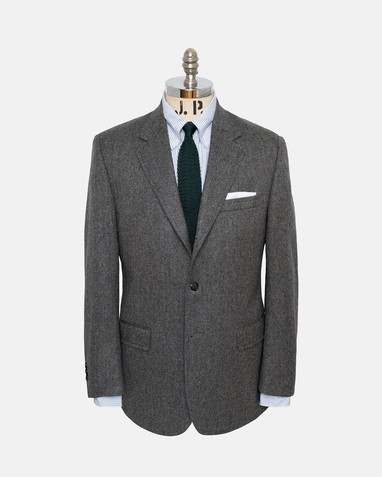 Made-in-Canada Grey Herringbone Cashmere Sport Coat