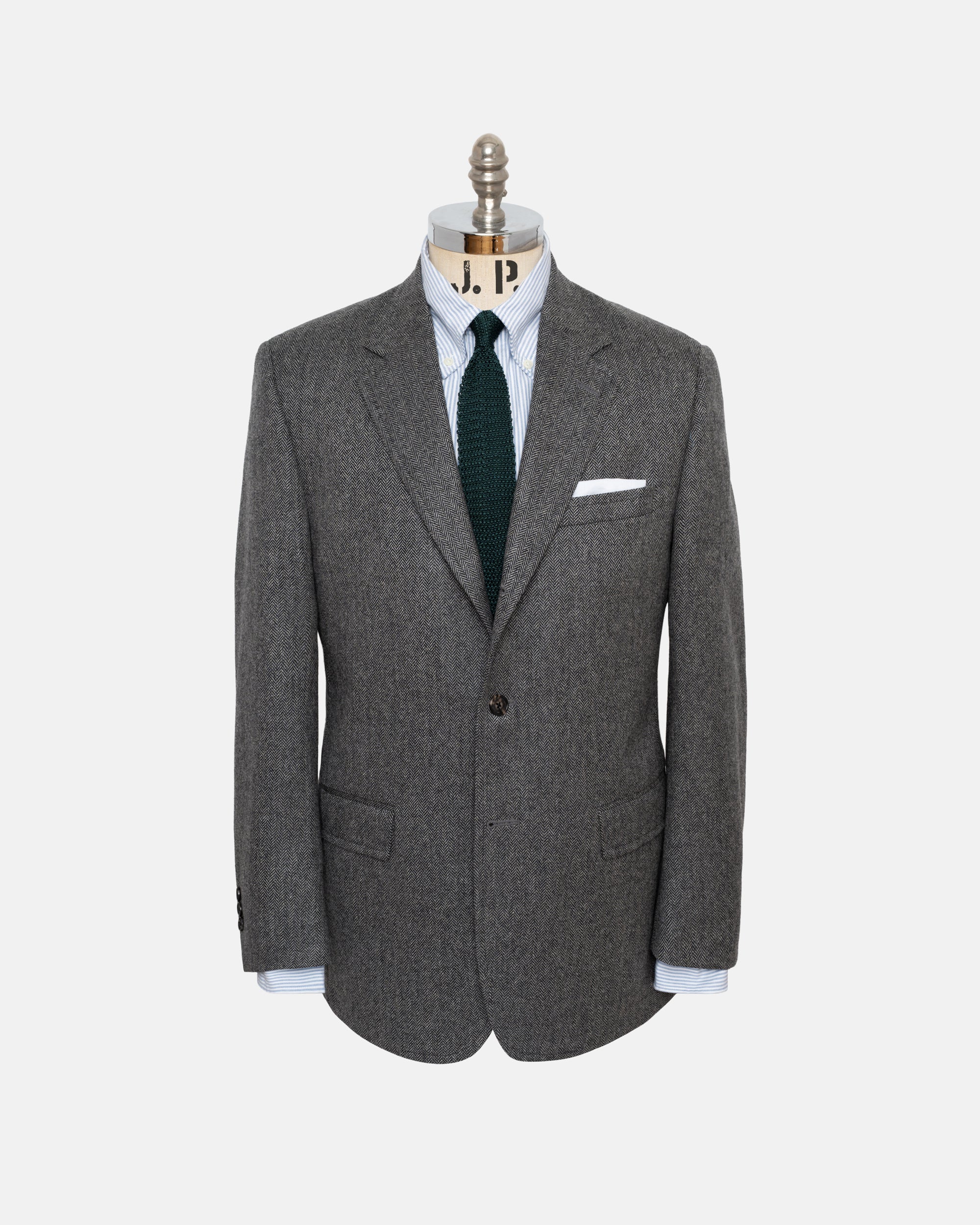 Made-in-Canada Grey Herringbone Cashmere Sport Coat